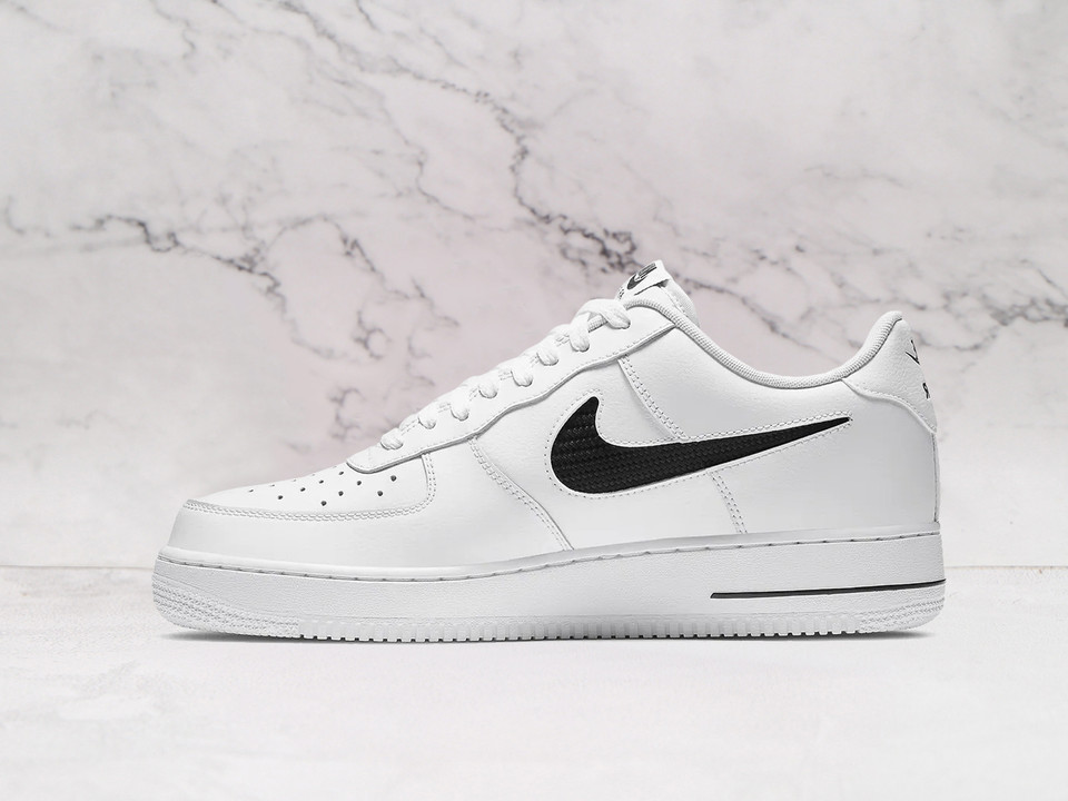 Nike Air Force 1 '07 LV8 'Cut Out Swoosh' – White Leather Upper with Black Cut-Out Swoosh Nike Air Force 1 '07 LV8 'Cut Out Swoosh' – White Leather Upper with Black Cut-Out Swoosh