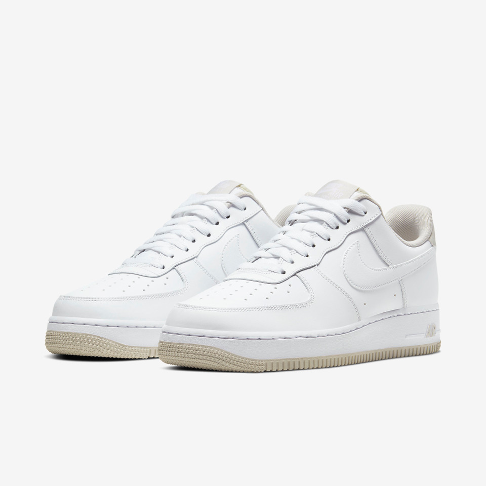 Nike Air Force 1 Low '07 'White Light Bone' – White Leather Upper with Light Bone Swoosh and Accents