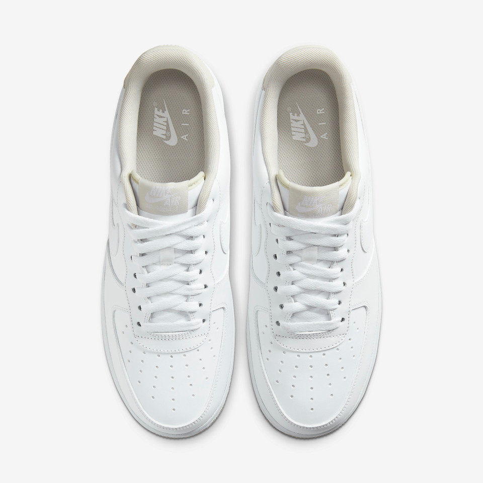 Nike Air Force 1 Low '07 'White Light Bone' – White Leather Upper with Light Bone Swoosh and Accents