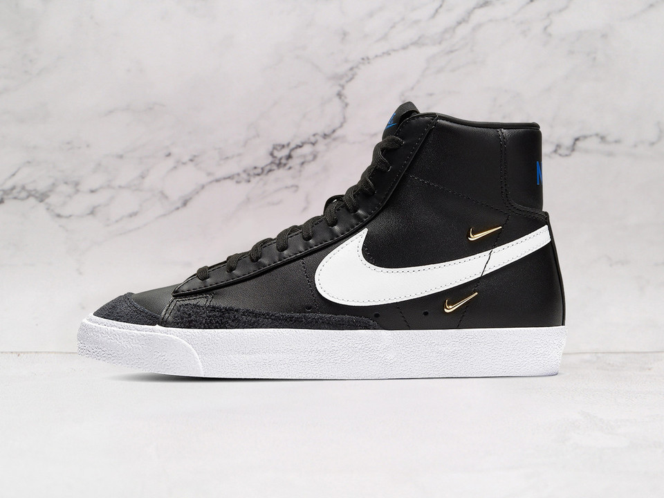 Nike Blazer Mid '77 SE 'Sisterhood' Black and White Leather Sneaker for Women with Suede Panels and White Swoosh