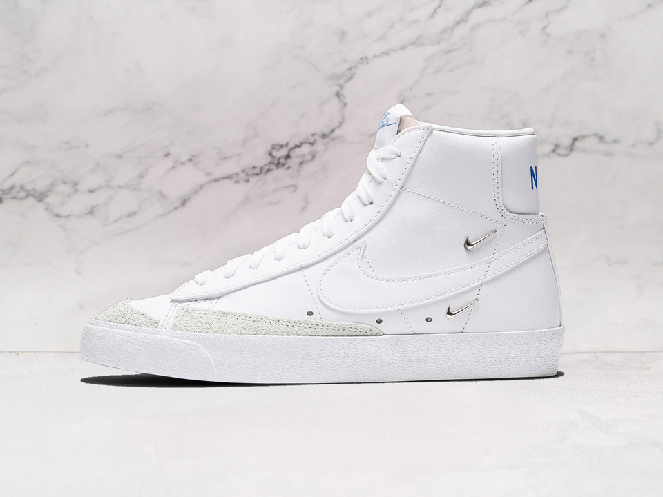 Nike Blazer Mid '77 SE 'Sisterhood' – White Leather Upper with Mini Metallic Swooshes and Suede Overlays