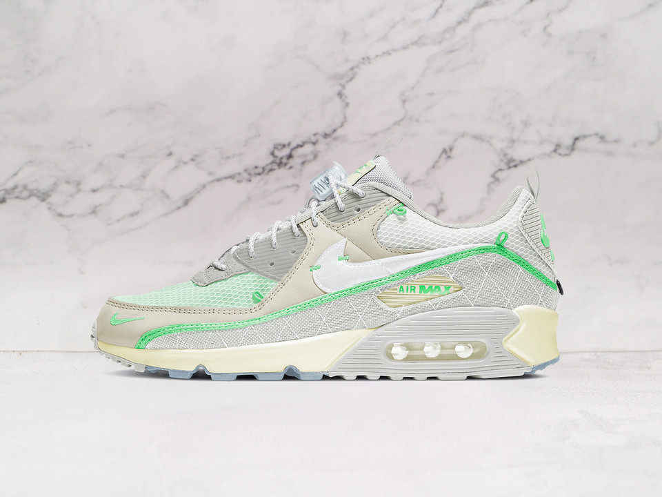 Nike Air Max 90 Sail Neon Green – Light Bone and White Upper with Neon Green Highlights