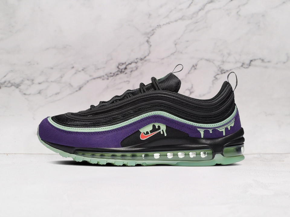 Nike Air Max 97 'Slime Halloween' – Black Sneaker with Slime Graphics and Glow-in-the-Dark Outsole
