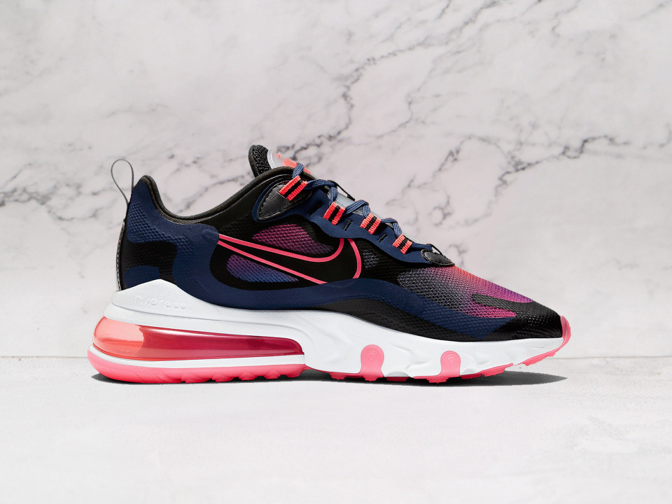 Nike Air Max 270 React Midnight Navy Hyper Pink – Gradient Design Mesh and Synthetic Upper Nike Air Max 270 React Midnight Navy Hyper Pink – Gradient Design Mesh and Synthetic Upper