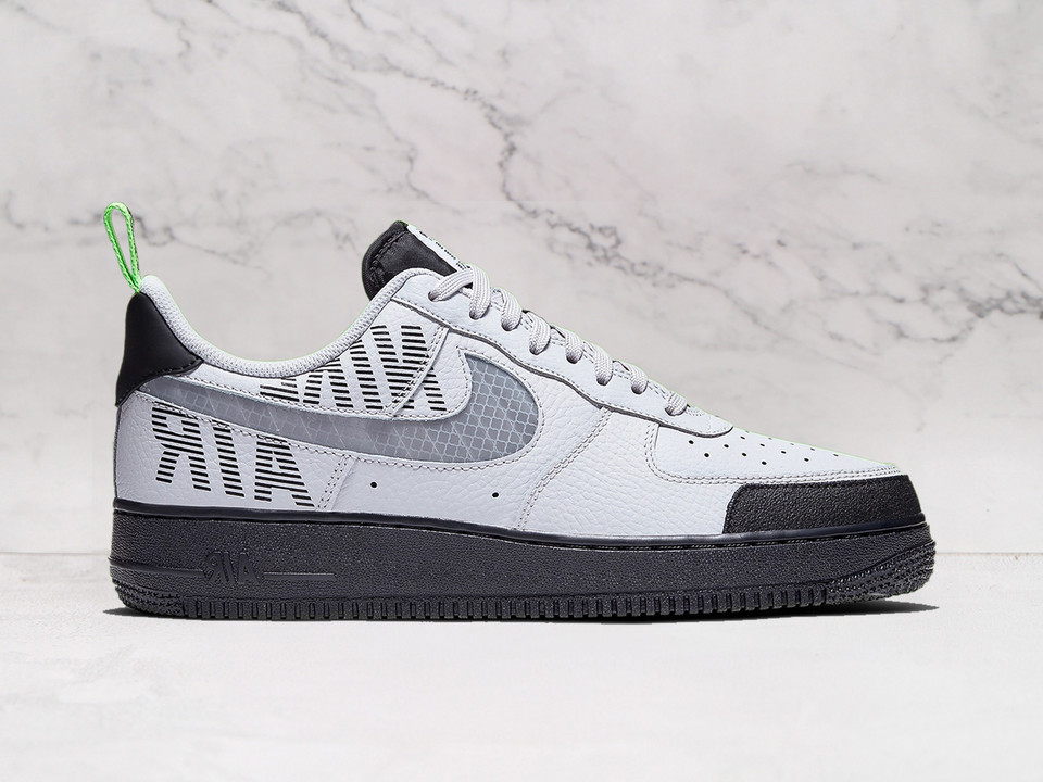 Nike Air Force 1 Low 'Under Construction' – Vast Grey Leather Upper with Semi-Translucent Swoosh and Reflective Accents Nike Air Force 1 Low 'Under Construction' – Vast Grey Leather Upper with Semi-Translucent Swoosh and Reflective Accents