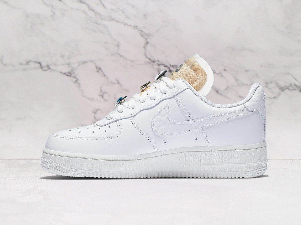 Nike Air Force 1 '07 LX 'Bling' – Summit White Leather with Jewel Embellishments Nike Air Force 1 '07 LX 'Bling' – Summit White Leather with Jewel Embellishments