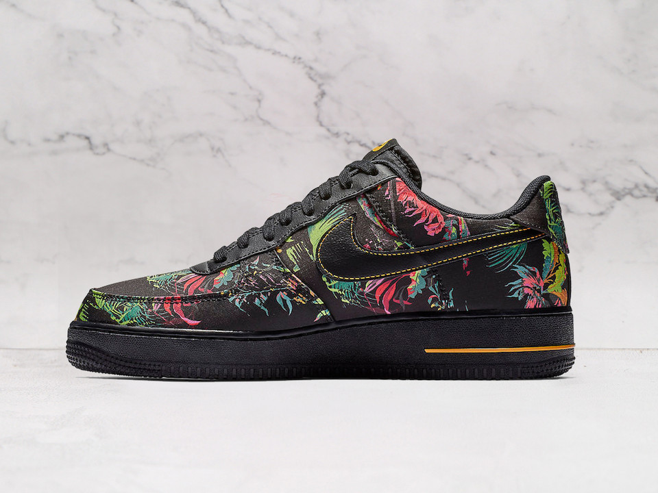 Nike Air Force 1 Low 'Floral' 2019 – Black Leather with Floral Embroidery