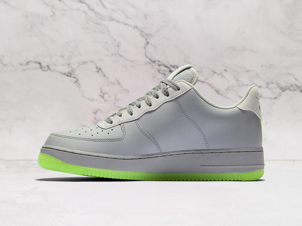 Nike Air Force 1 '07 LV8 'Wolf Grey/Ghost Green' – Grey Leather with Oversized Green Swoosh Nike Air Force 1 '07 LV8 'Wolf Grey/Ghost Green' – Grey Leather with Oversized Green Swoosh