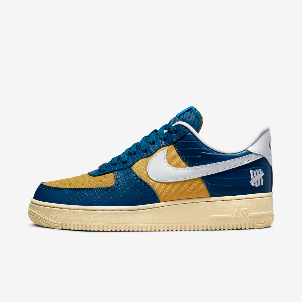 Air force 1 SE Undefeated 5 on it Blue yellow crock