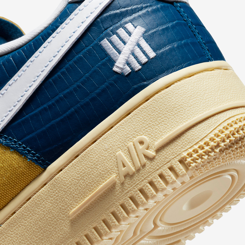 Air force 1 SE Undefeated 5 on it Blue yellow crock