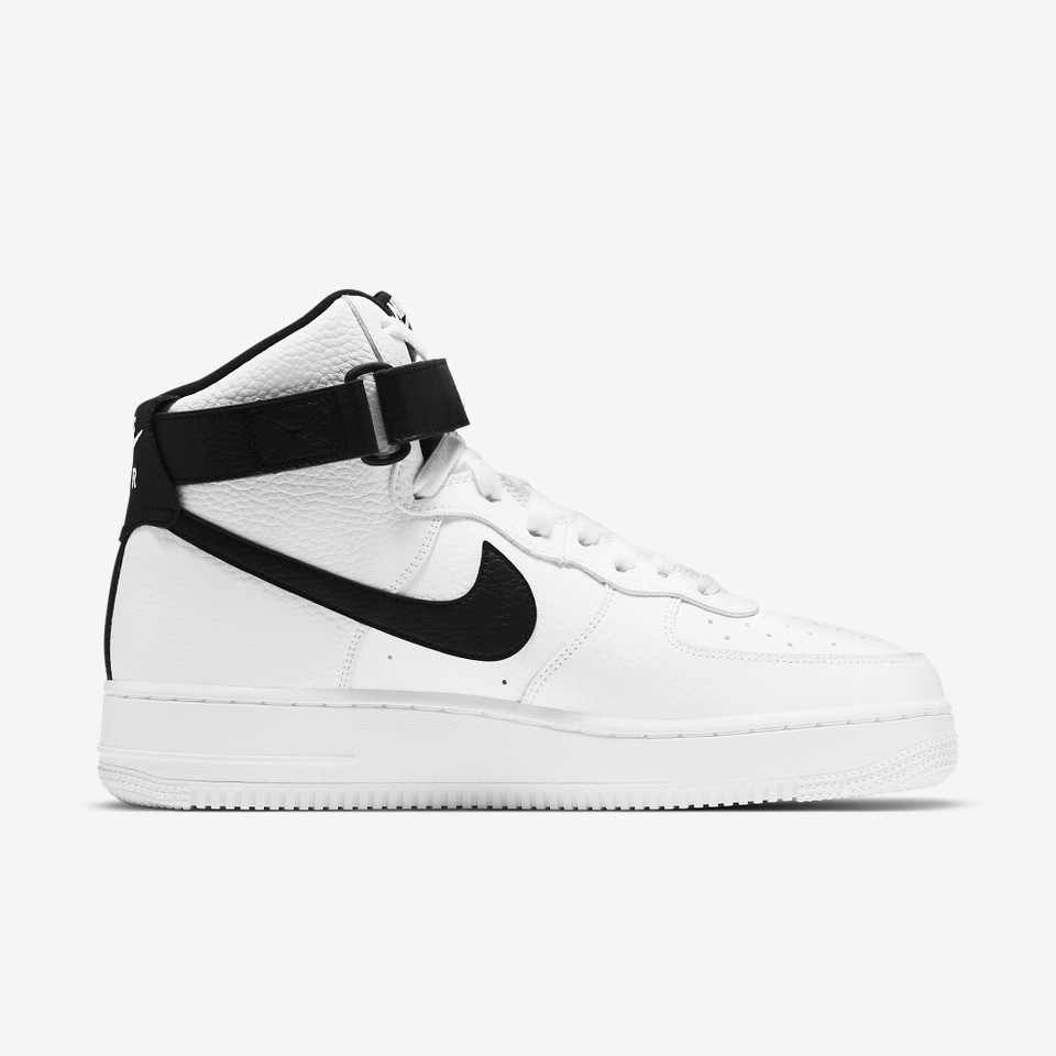 Air force 1 High White black Pebbled leather
