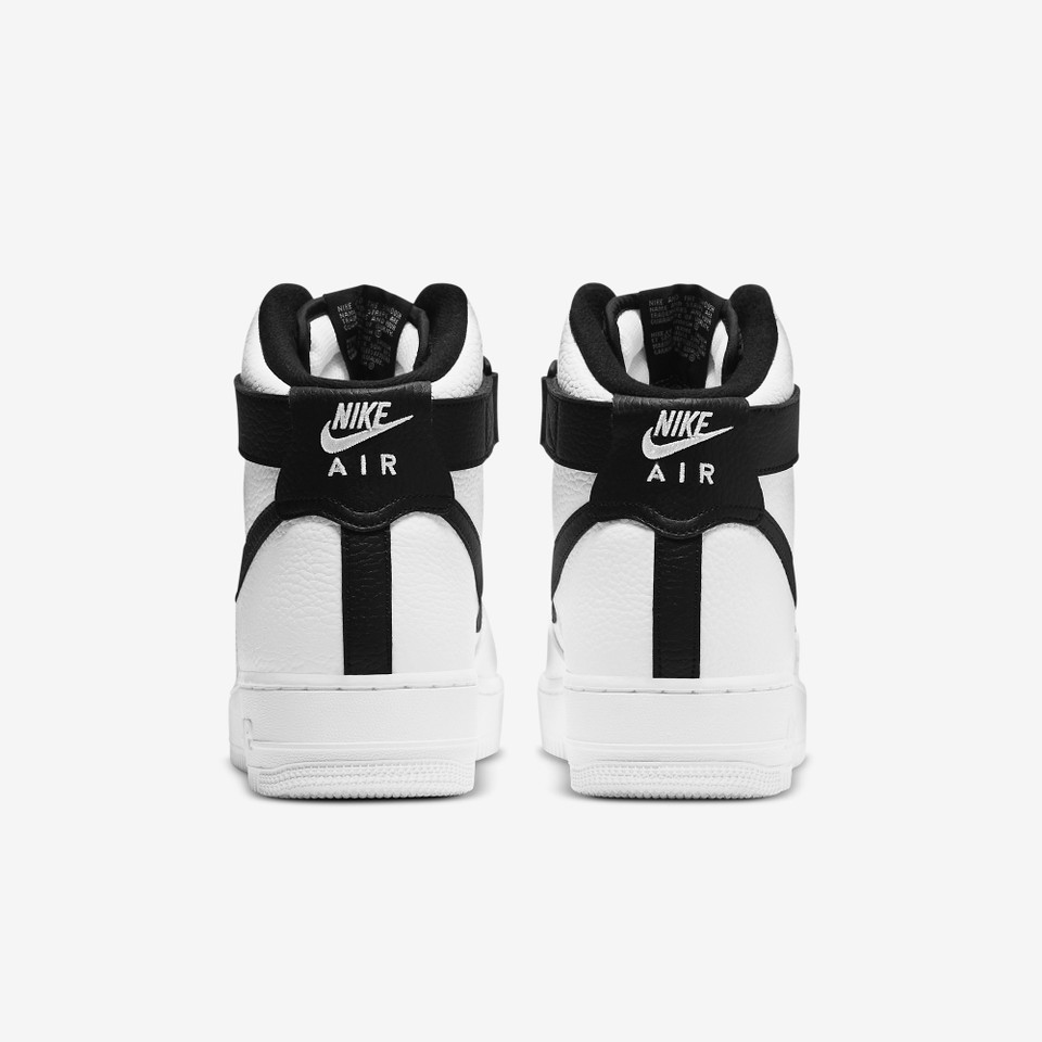 Air force 1 High White black Pebbled leather