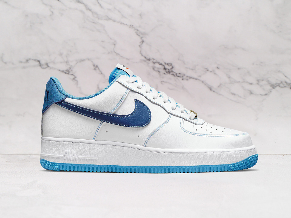 Nike Air Force 1 '07 'First Use' – White Leather Upper with University Blue Suede Overlays Nike Air Force 1 '07 'First Use' – White Leather Upper with University Blue Suede Overlays