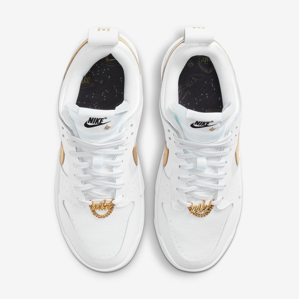 SB dunk Low Disrupt White metallic gold