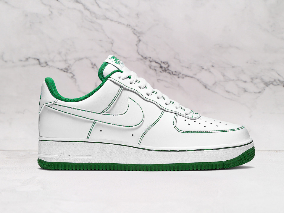 Nike Air Force 1 Low 'Contrast Stitch – White Pine Green' – White Leather with Pine Green Stitching Nike Air Force 1 Low 'Contrast Stitch – White Pine Green' – White Leather with Pine Green Stitching