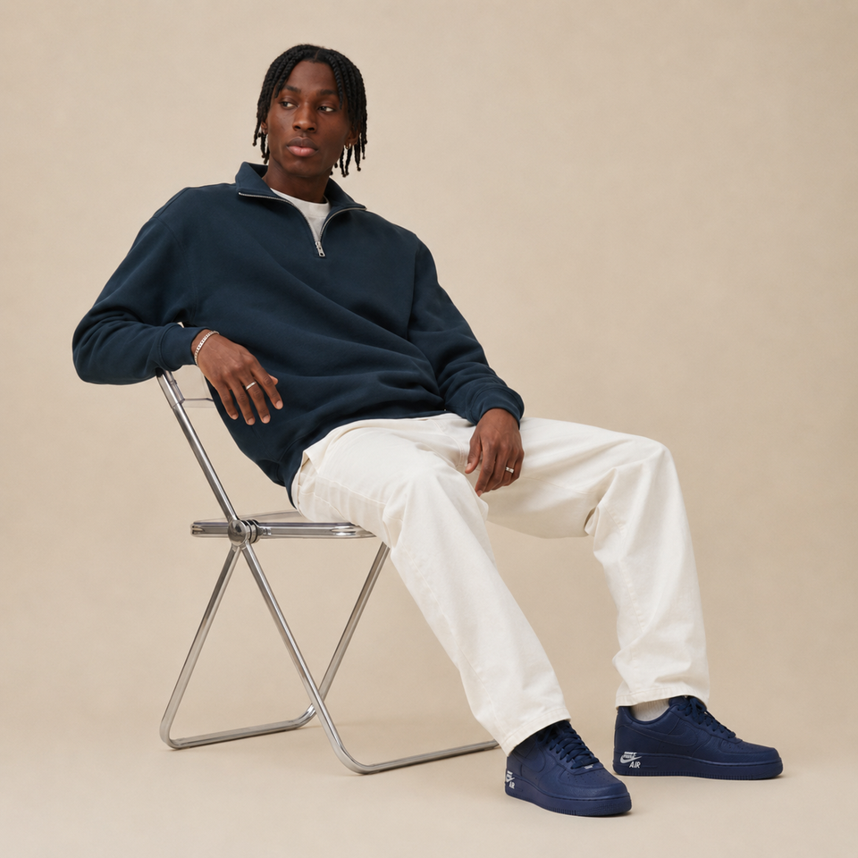 Air force 1 Lv8 Leather Emblem pack Navy