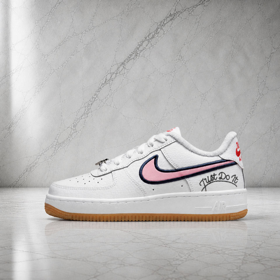 Air force 1 Lv8 Just do it White pink glaze
