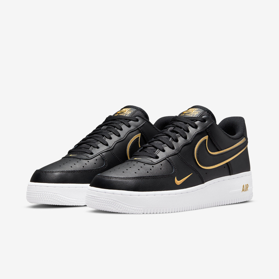 Air force 1 Lv8 Double swoosh Black metalic gold