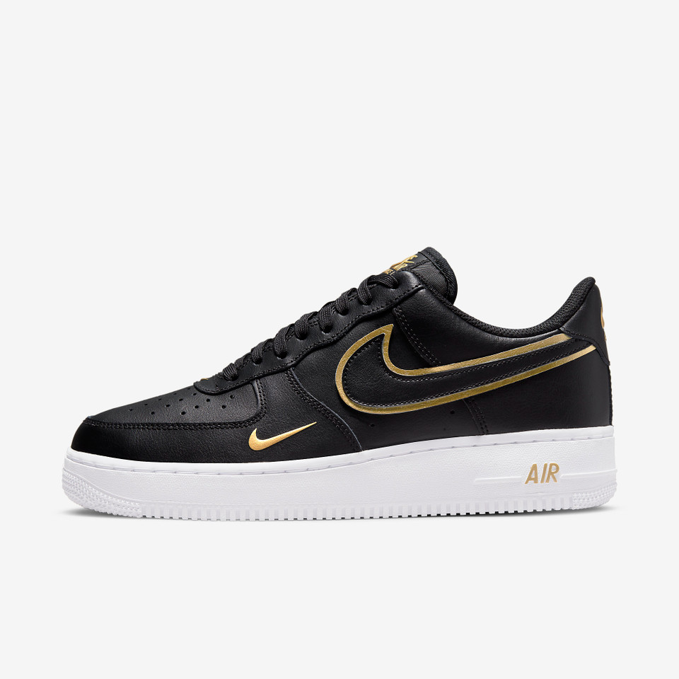 Air force 1 Lv8 Double swoosh Black metalic gold