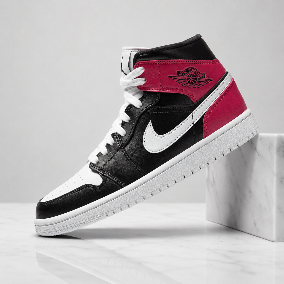 Air jordan 1 Mid Black noble red