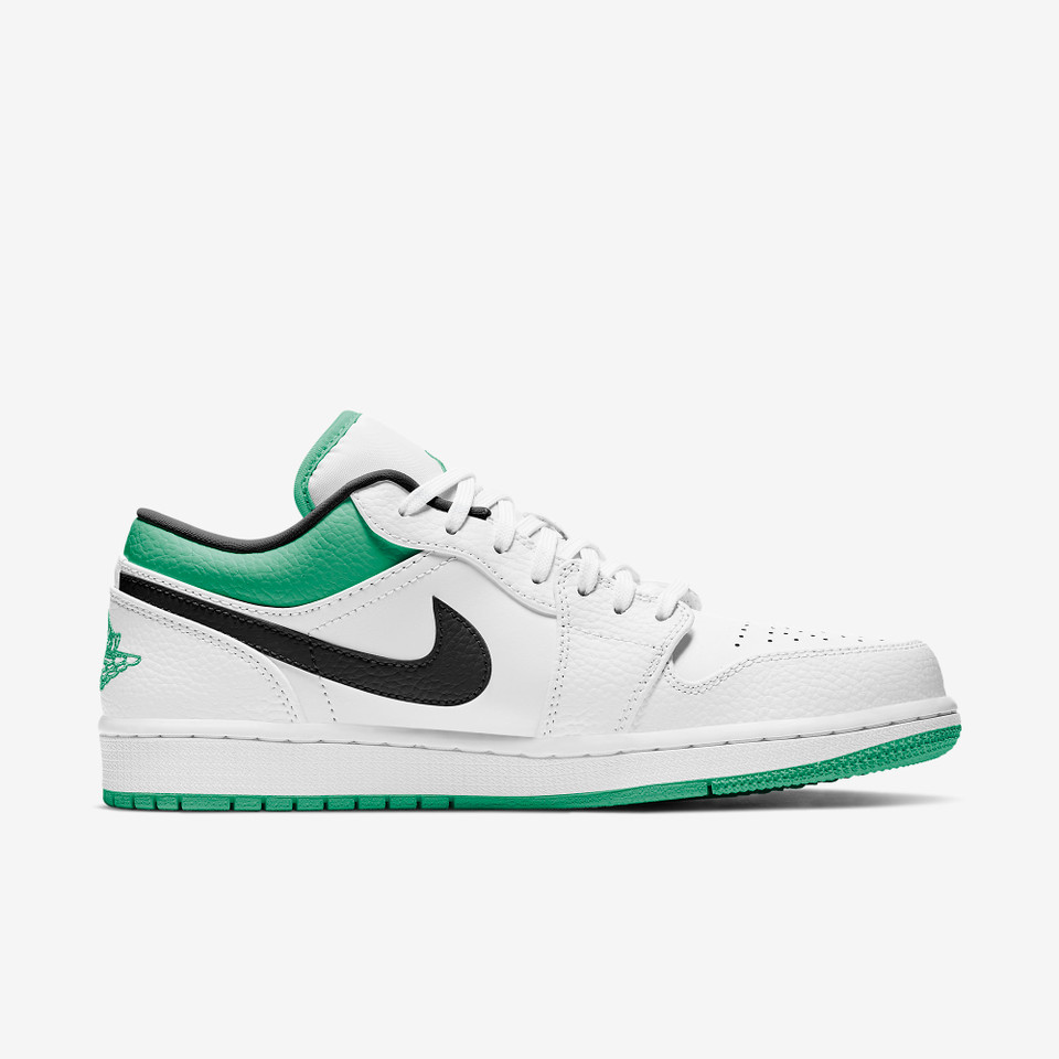 Air Jordan 1 Low White lucky Green black