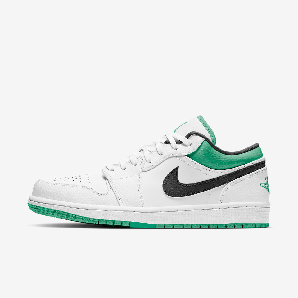 Air Jordan 1 Low White lucky Green black