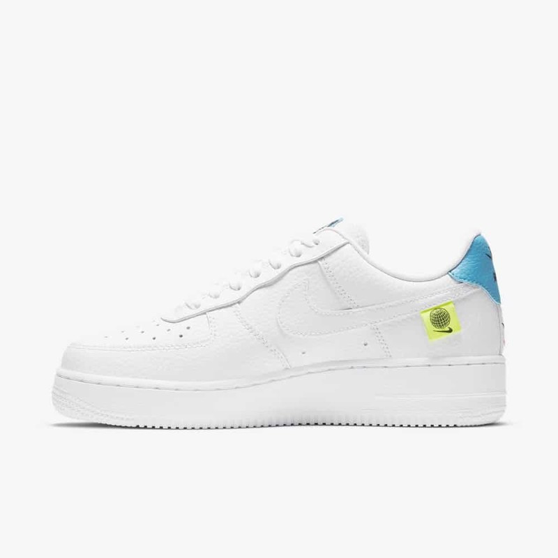 Air Force 1 Low Worldwide Pack – Sleek White Leather with Volt and Laser Blue Accents