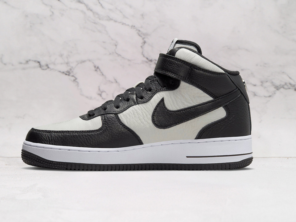 Air Force 1 Mid x Stussy – Black Swoosh and Ankle Strap Branding