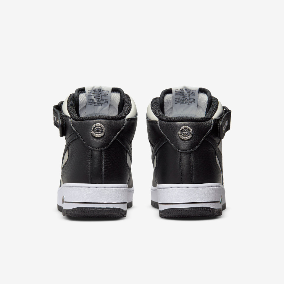 Air force 1 Mid Stussy Light bones black