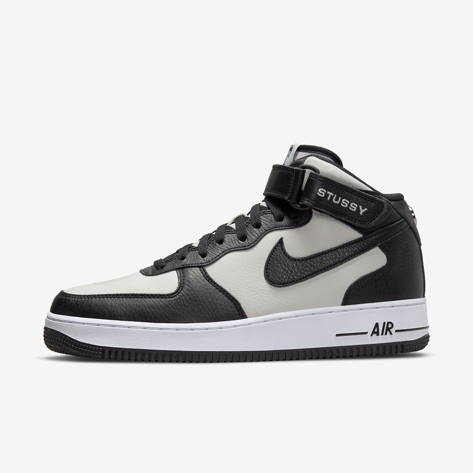 Air force 1 Mid Stussy Light bones black