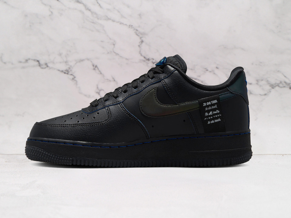 AF1 Worldwide Pack – Black Leather with Game Royal Accents AF1 Worldwide Pack – Black Leather with Game Royal Accents