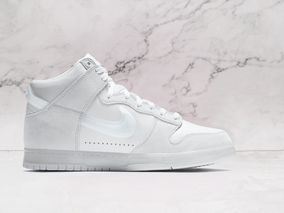 Dunk High Slam Jam – White Leather and Pure Platinum Suede Upper