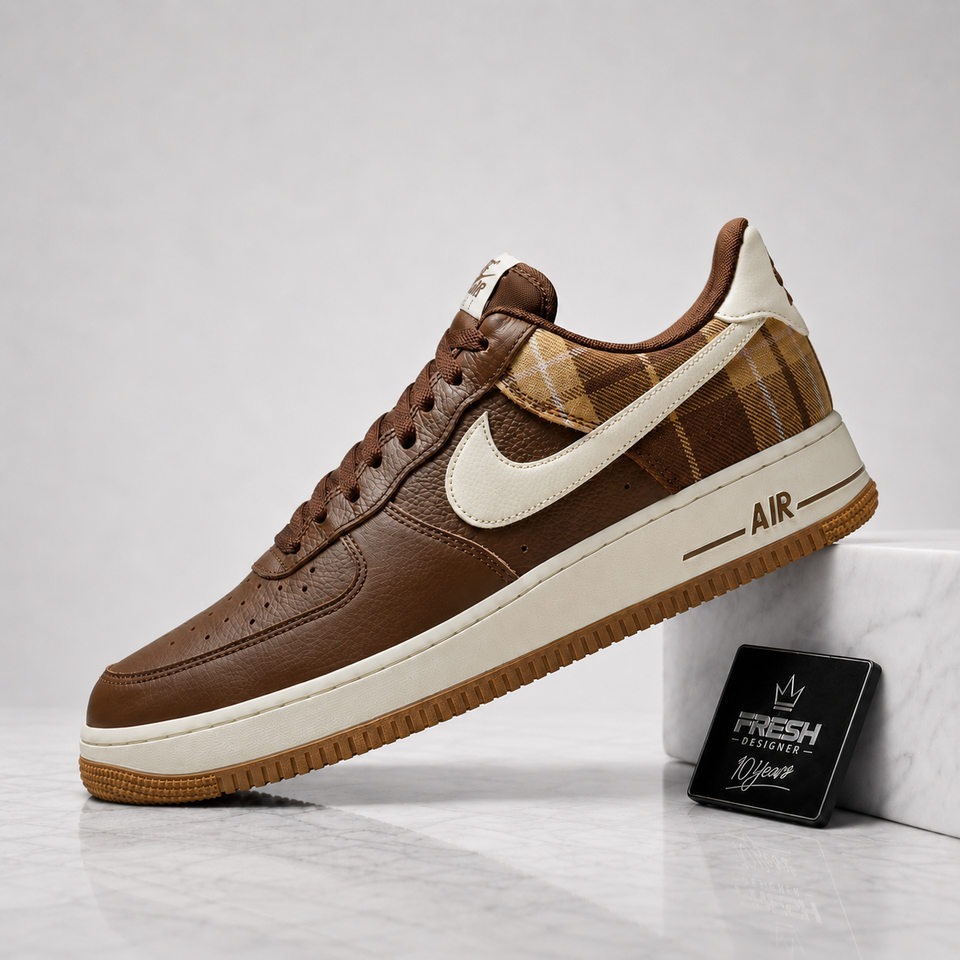 Air Force 1 Low Cacao Plaid