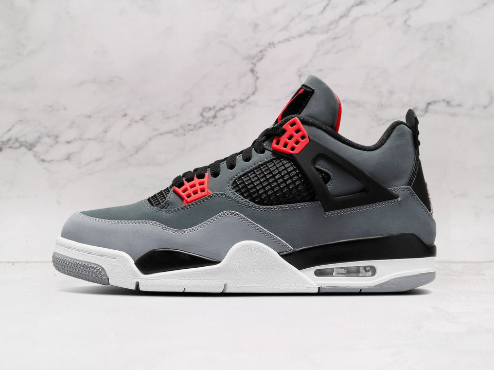 Jordan 4 Retro Infrared – Grey Suede & Infrared Accents