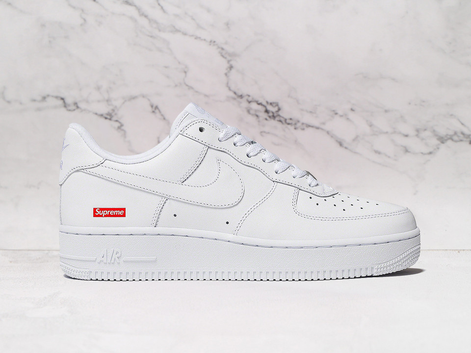 Supreme x Nike Air Force 1 Low White with red box logo