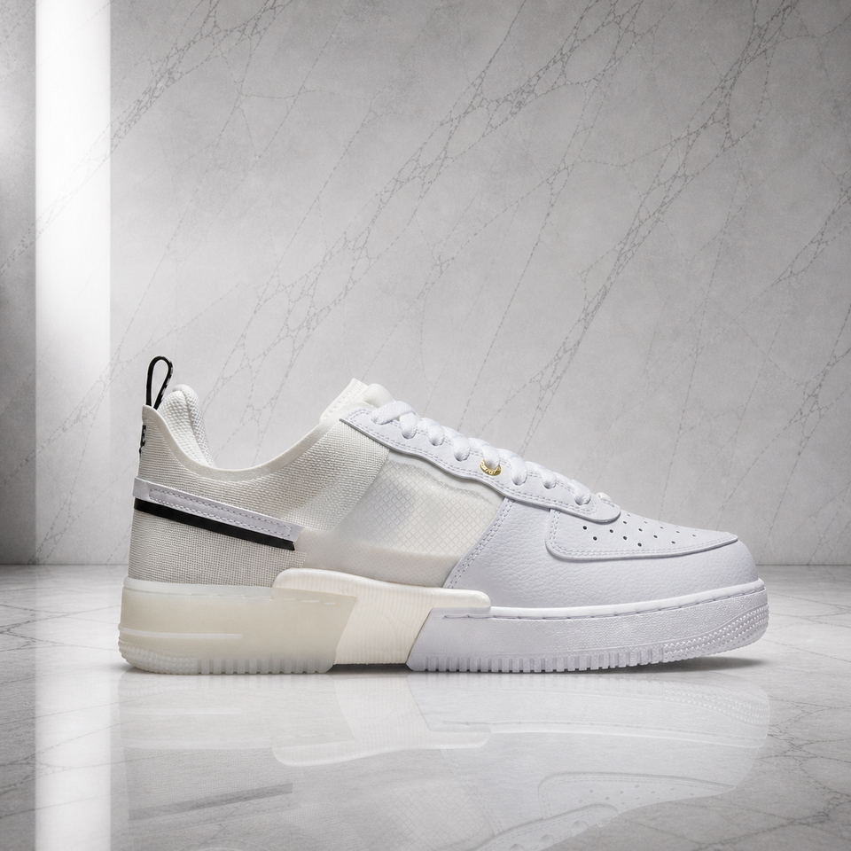 Air Force 1 React White Sail Black