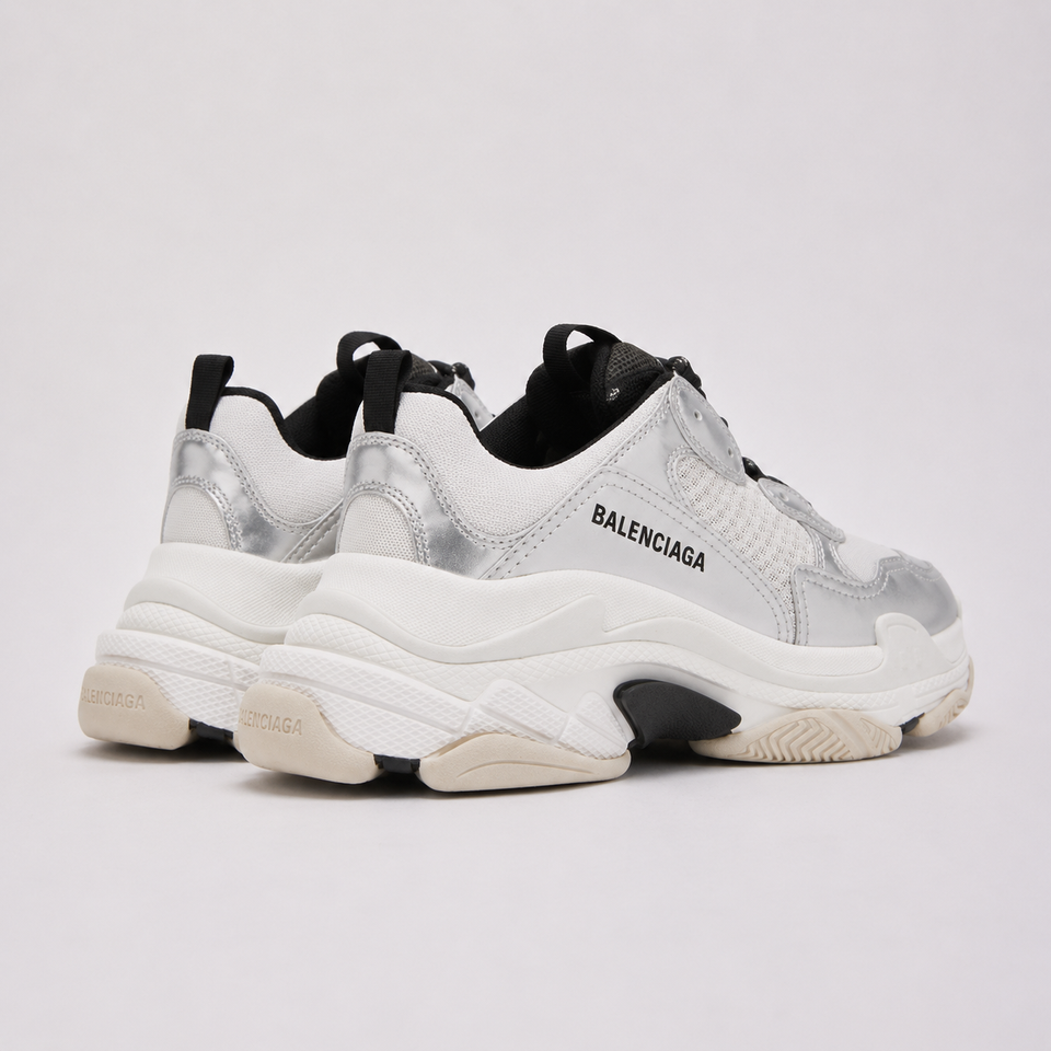 BALENCIAGA  Silver Triple S Sneakers