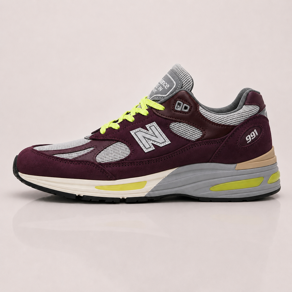NEW BALANCE  Burgundy Patta Edition Made In UK 991v2