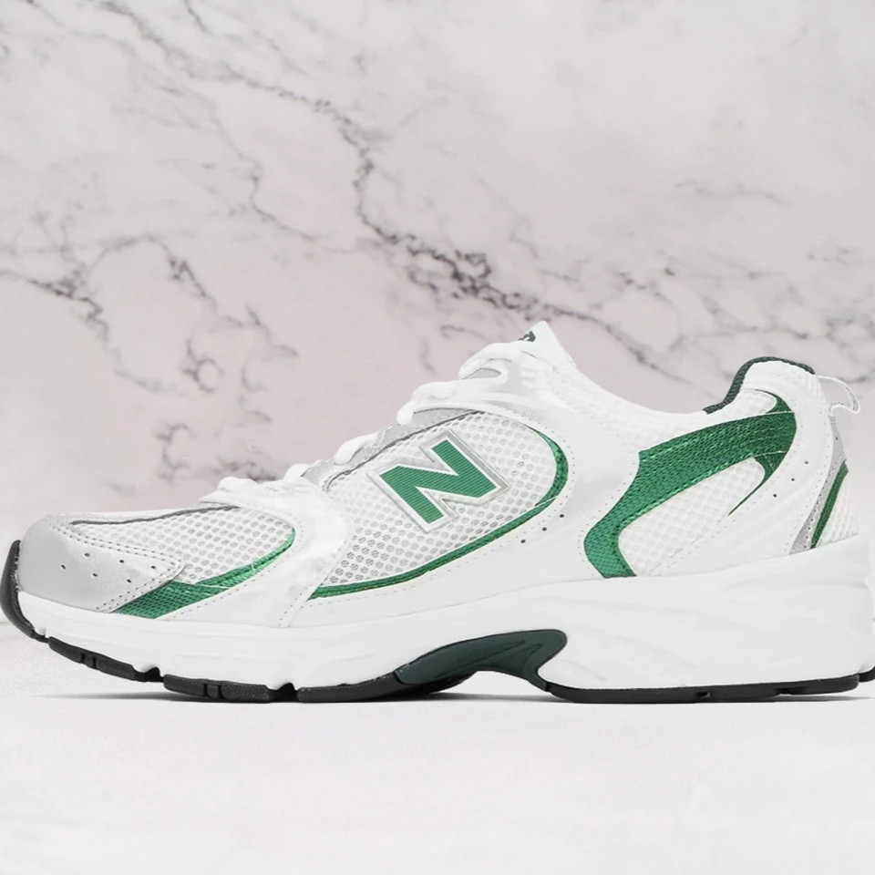 NEW BALANCE  White & Green 530 Sneakers