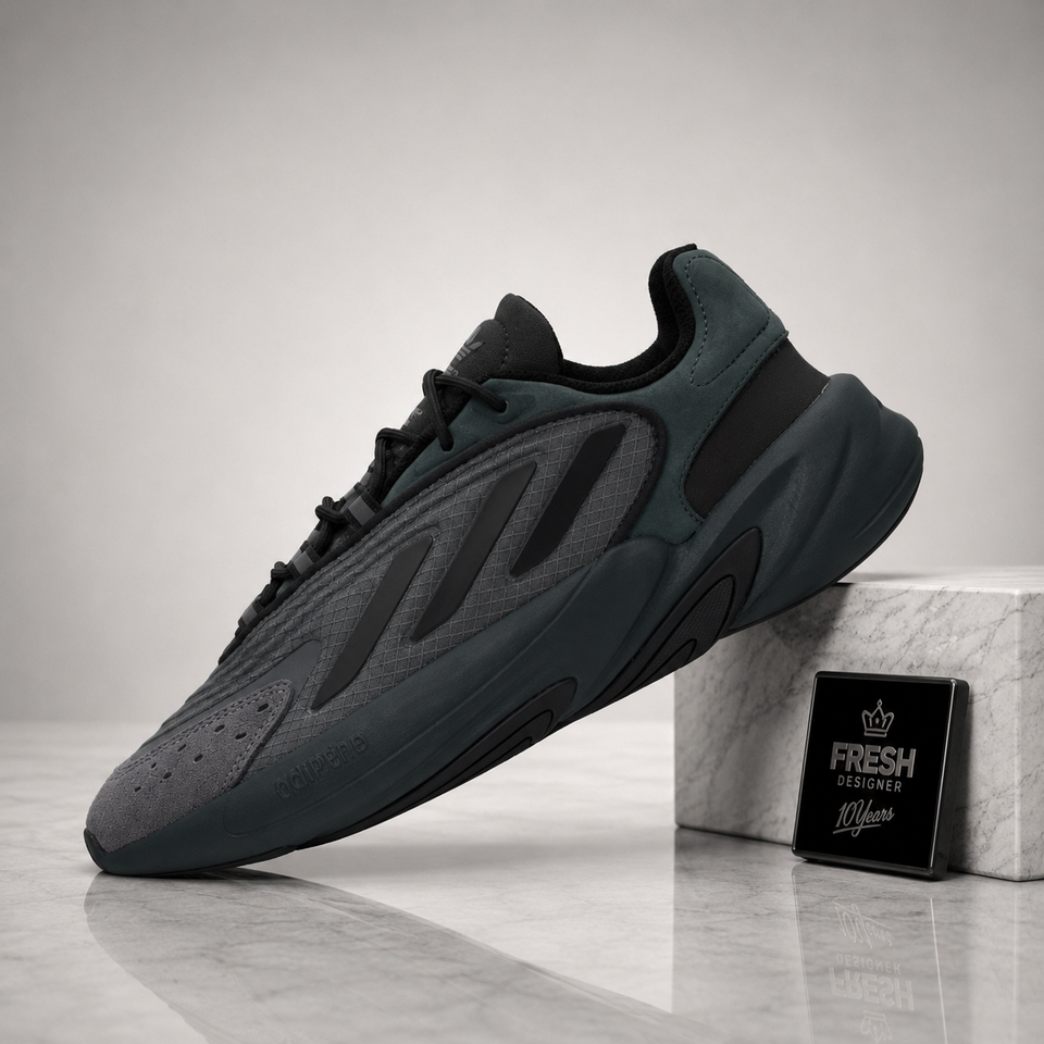 ADIDAS ORIGINALS  Black & Gray Ozelia Sneakers