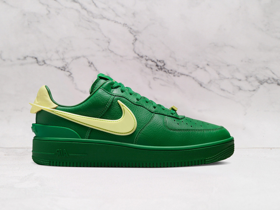 Nike Air Force 1 Low SP AMBUSH Pine Green sneaker with Citron Swoosh