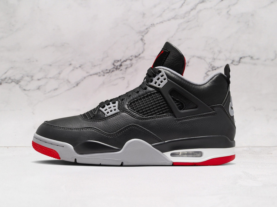 Jordan 4 Bred Reimagined – Black & Red Retro Sneaker Jordan 4 Bred Reimagined – Black & Red Retro Sneaker