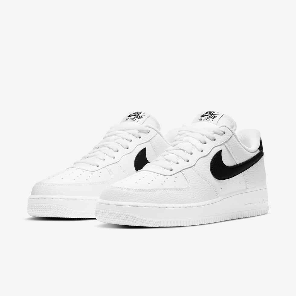 Air force 1 White black Pebbled leather