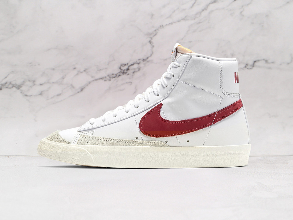 Nike Blazer Mid '77 'Brick Red' – White Leather Upper with Brick Red Swoosh