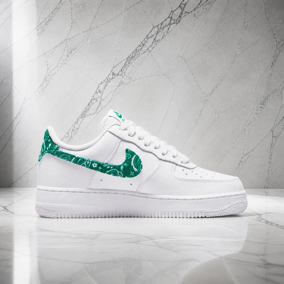 Air force 1 White green Paisley
