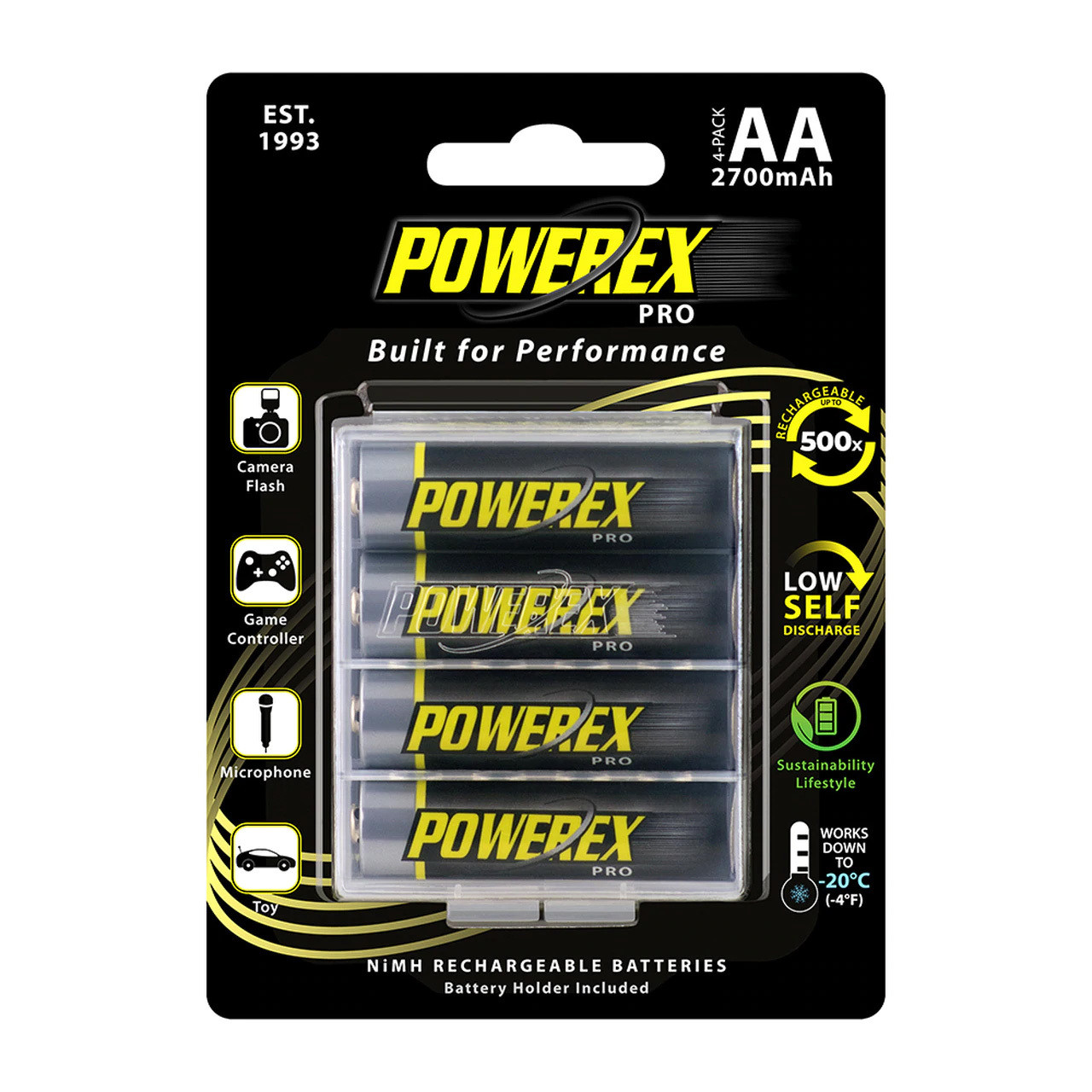 POWEREX PRO AA RECHARGEABLE BATTERIES - 2700MAH (4 PK)