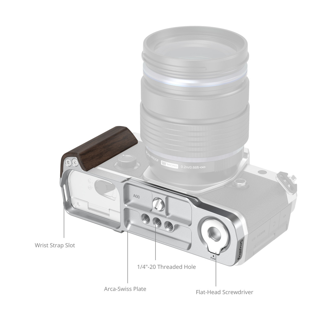SMALLRIG L-MOUNT PLATE W/WOOD HANDLE (OM-3) SMALLRIG L-MOUNT PLATE W/WOOD HANDLE (OM-3)