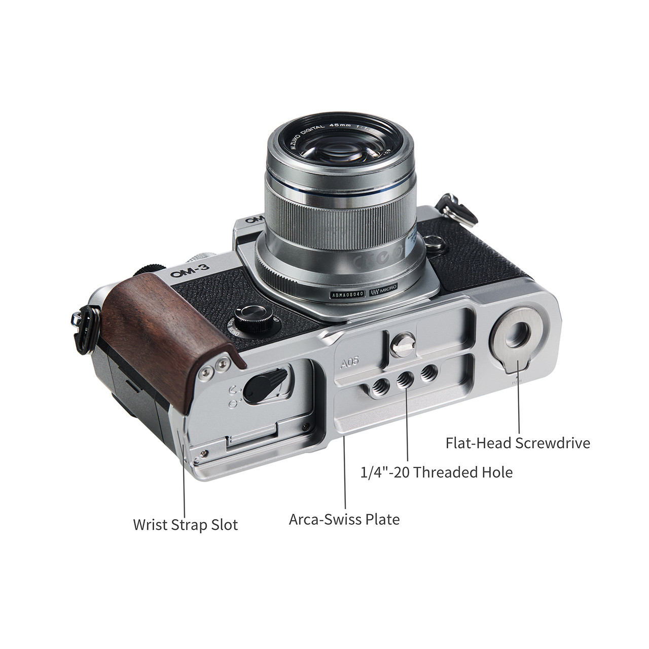 SMALLRIG L-MOUNT PLATE W/WOOD HANDLE (OM-3) SMALLRIG L-MOUNT PLATE W/WOOD HANDLE (OM-3)