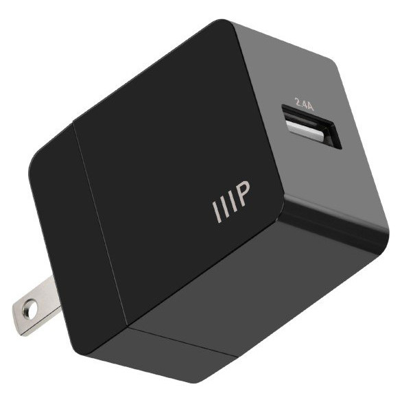 USB-A WALL CHARGER BLACK (12W)
