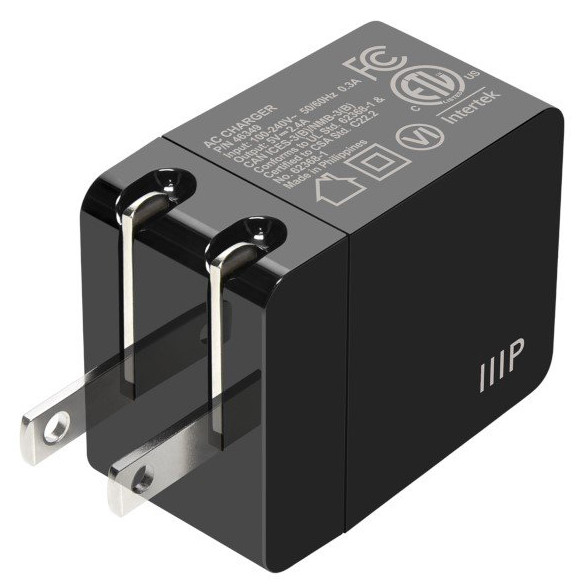 USB-A WALL CHARGER BLACK (12W)